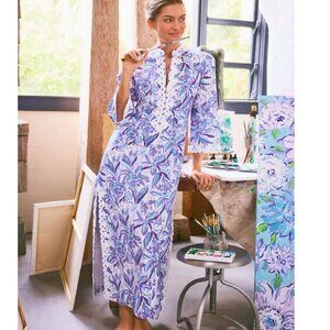 Lilly Pulitzer Shealyn Stretch Maxi Caftan NWT Purple Elephant in the Bloom 12